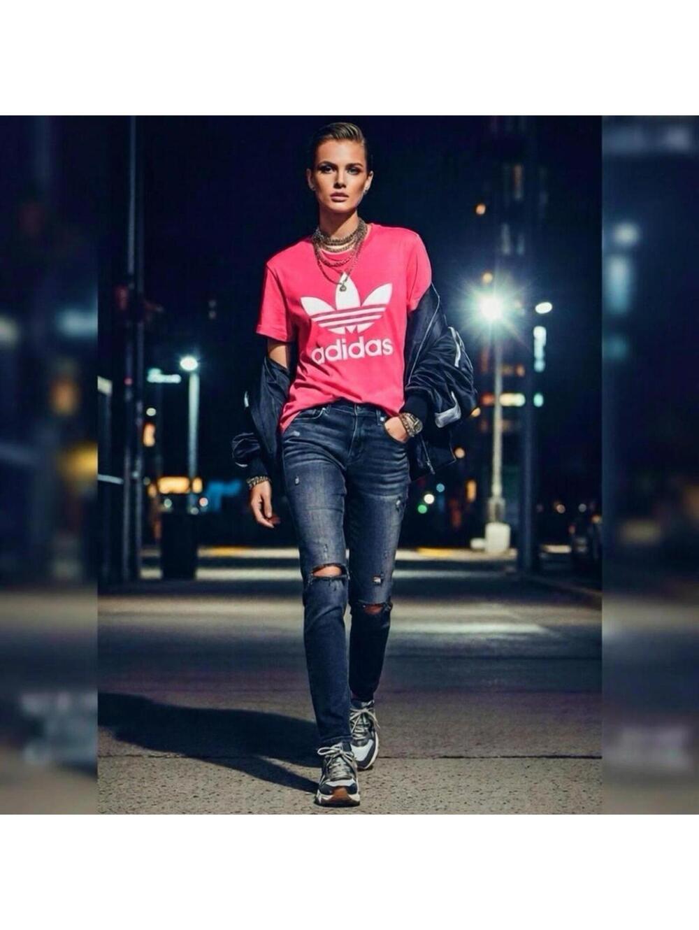 Adidas Pink Logo T-Shirt